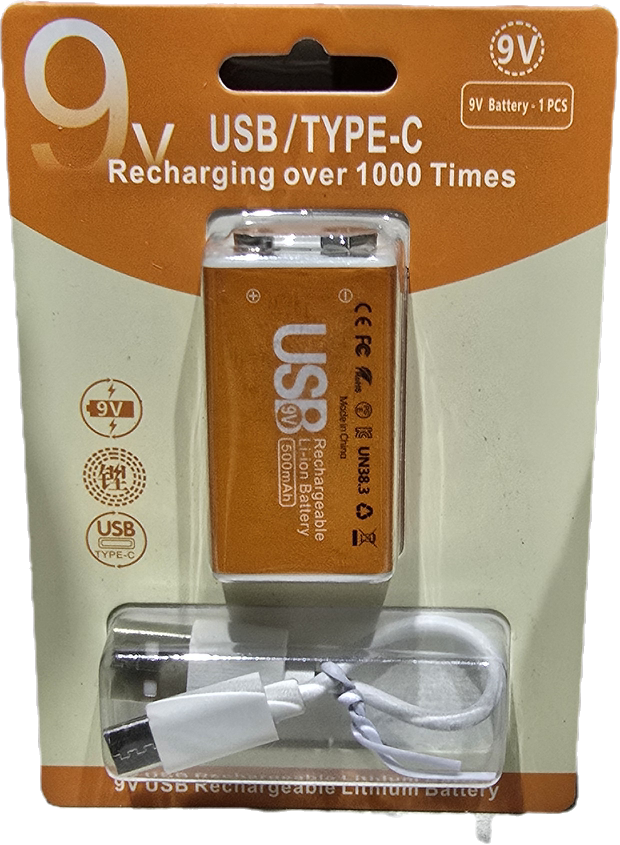 Bateria 9v recargable usb